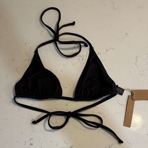 SKIMS Black Triangle Bikini Top
